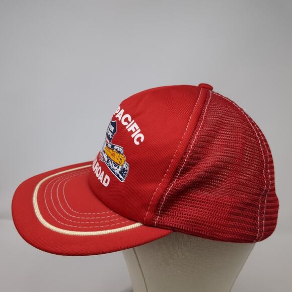 Union Pacific Railroad Snapback Mesh Back Trucker Hat Red One Size Vintage USA - Picture 3 of 9